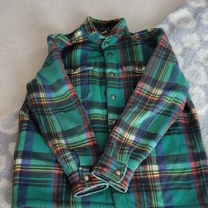 Green Plaid Button-Up Shirt